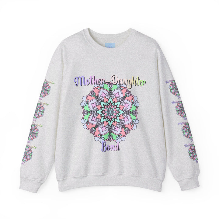 Cozy and stylish unisex crewneck sweatshirt with a heartwarming design, perfect for celebrating the special bond between mother and daughter on Mom's birthday