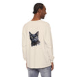 Black Cat Watercolor Mystical Long Sleeve T-Shirt on white background