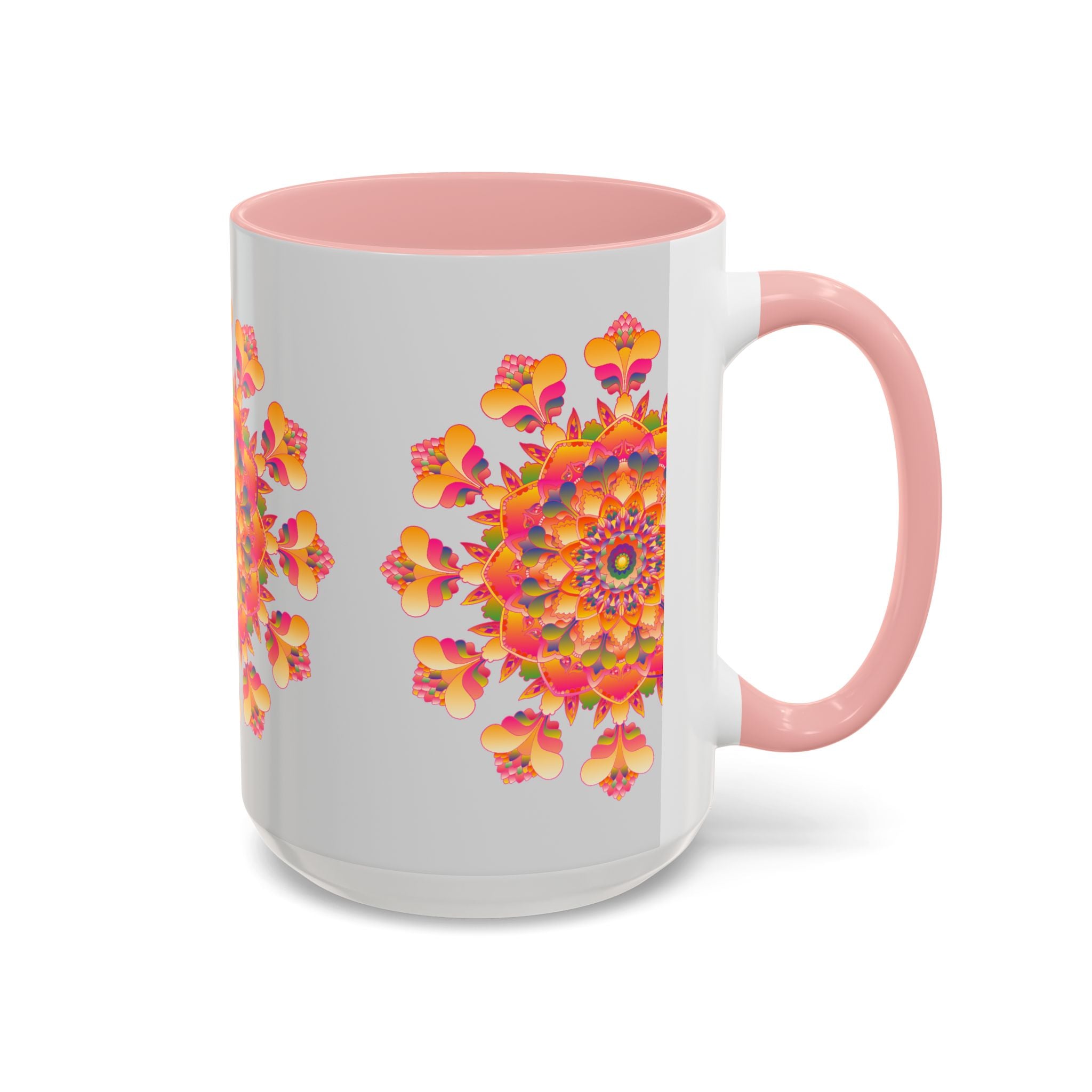 Exquisite Mandala Art Mug with Colorful Floral Design and Detailed Patterns