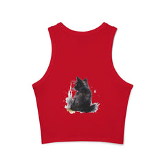  Black Cat Watercolor Racerback Tank Top with artistic design