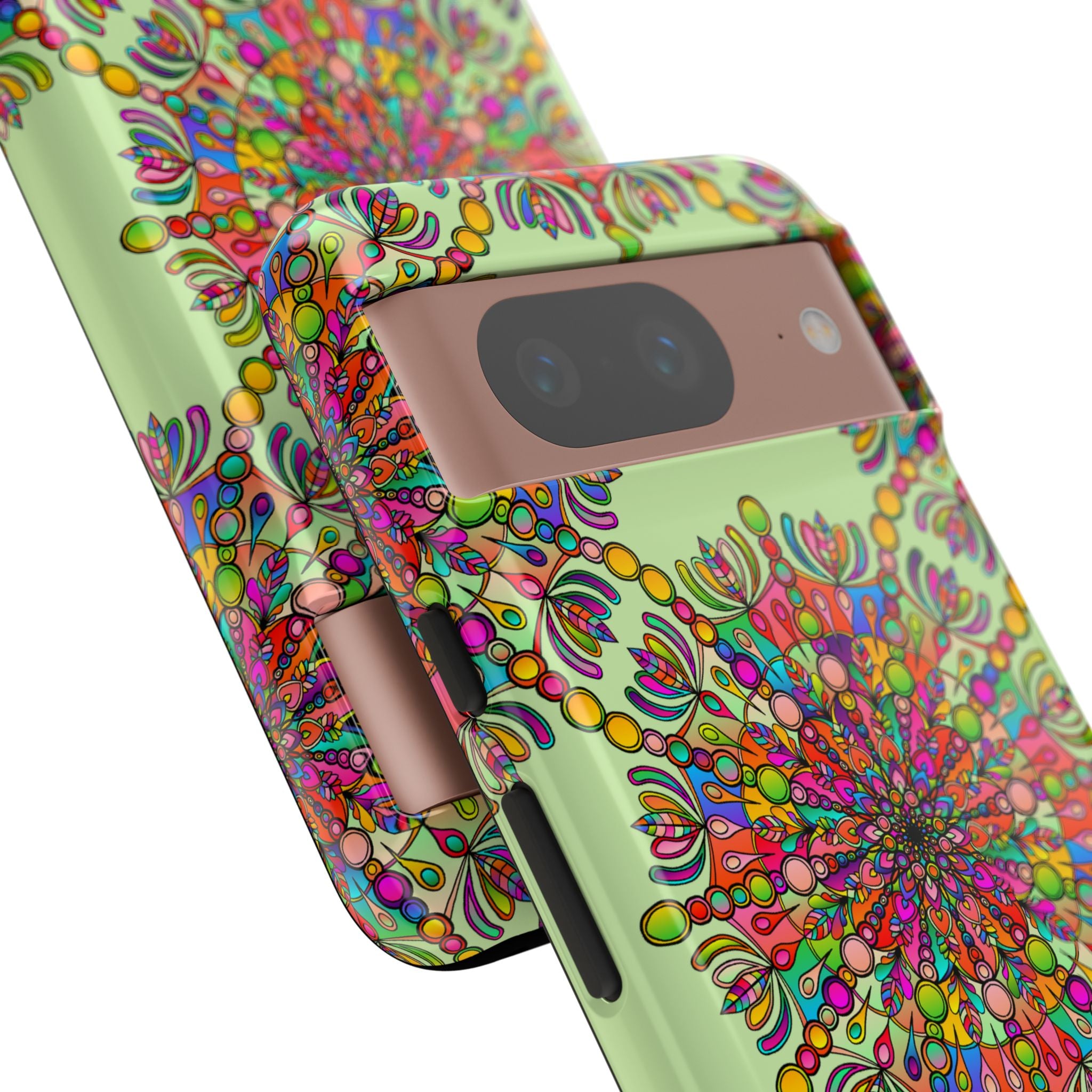 Custodia Vibrant Mandala per iPhone e Google Pixel | Custodie resistenti