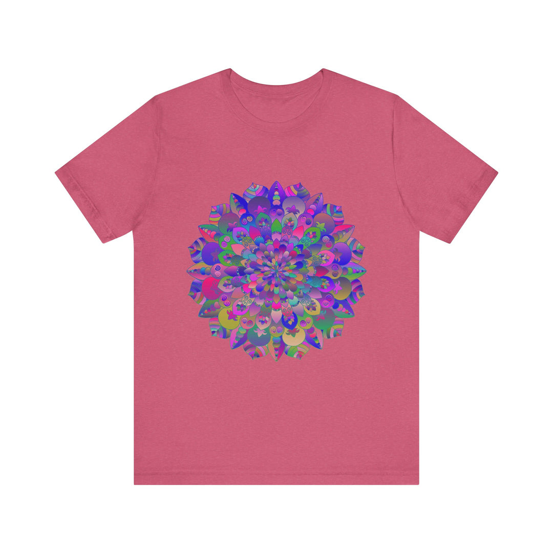 A colorful mandala pattern t-shirt featuring spiritual art and vibrant hues