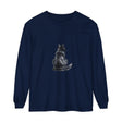 Black Cat Watercolor Long Sleeve T-Shirt: A stylish and unique top featuring a detailed watercolor design of a black cat on a comfortable long sleeve t-shirt