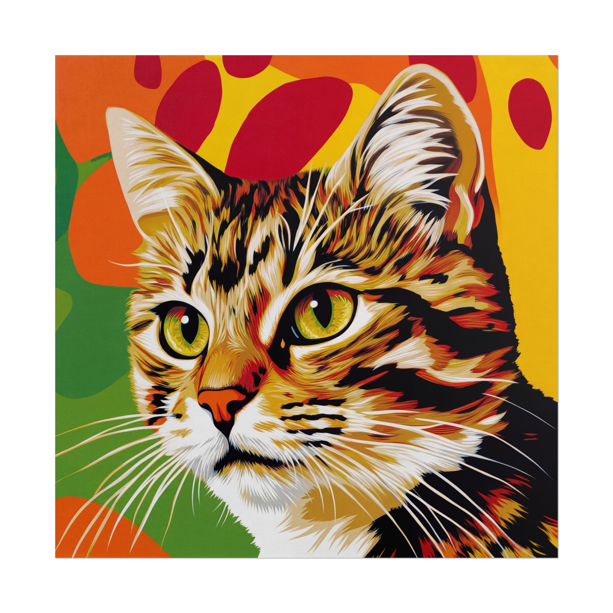 Colorful Pop Art Cat Poster — Rolled Wall Art for Cat Lovers