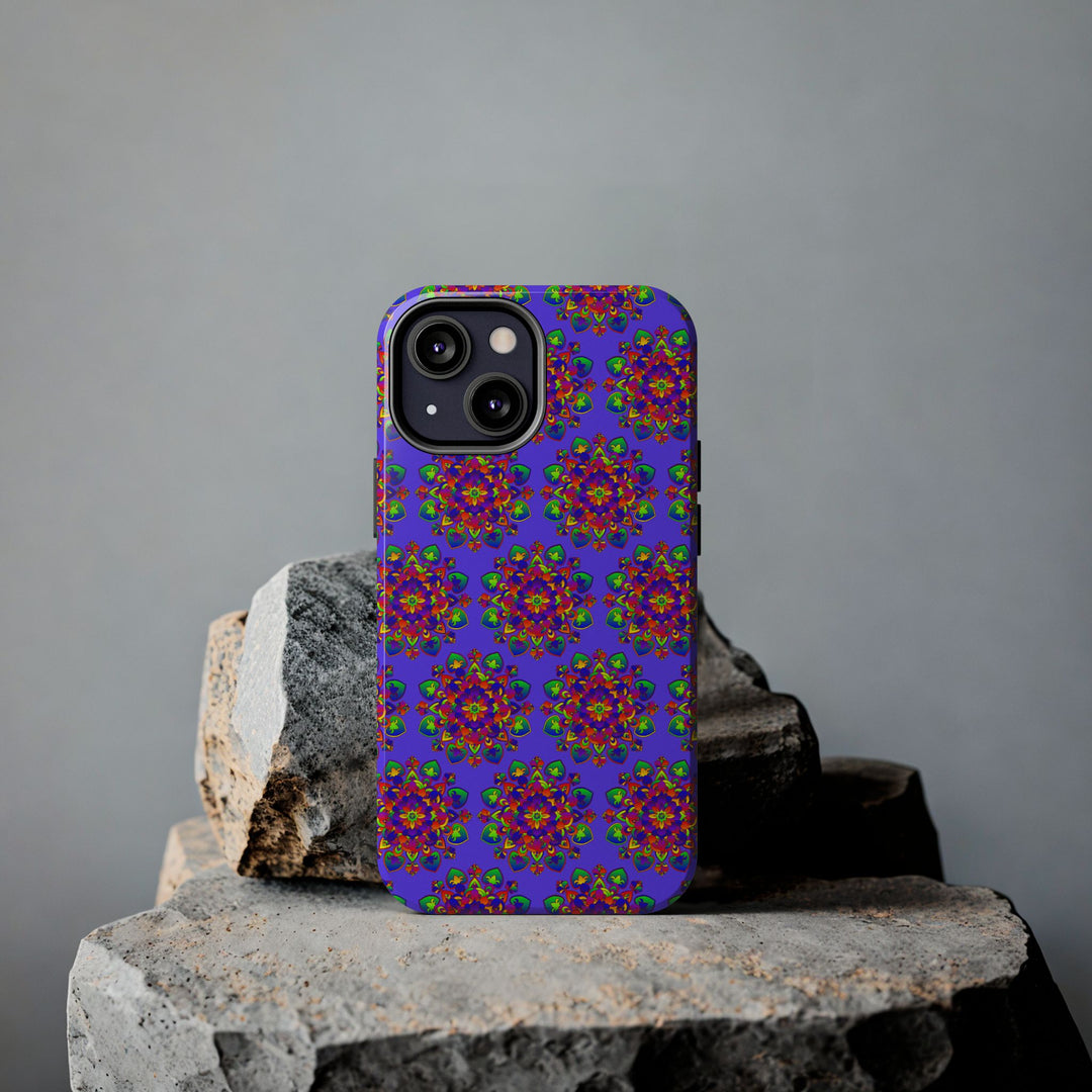 Tiled Hand Drawn Mandala Rainbow Phone Case - Standard alt text 70