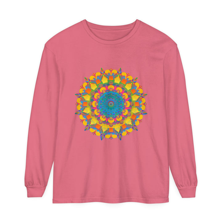 Colorful and intricate mandala design long sleeve t-shirt for all genders