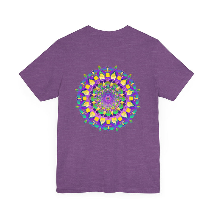 Vibrant mandala tee with intricate design representing spiritual peace and harmony, perfect for meditation and yoga practice