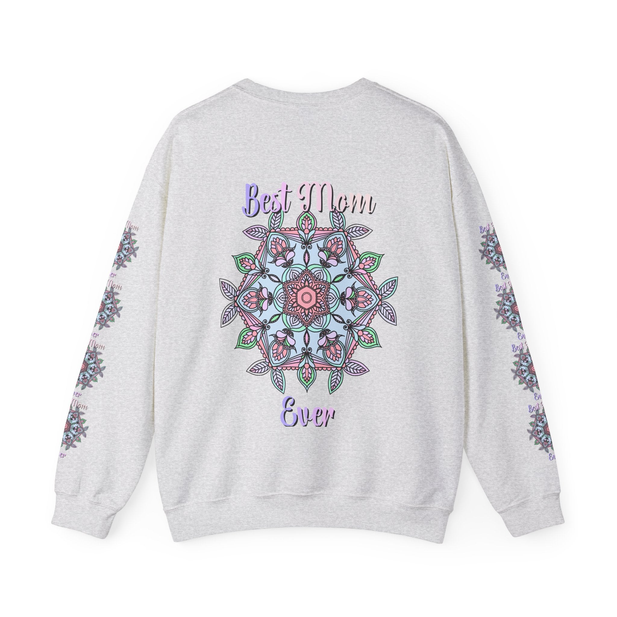 Mandala Art Crewneck Sweatshirt Celebrating Moms in Soft Hues