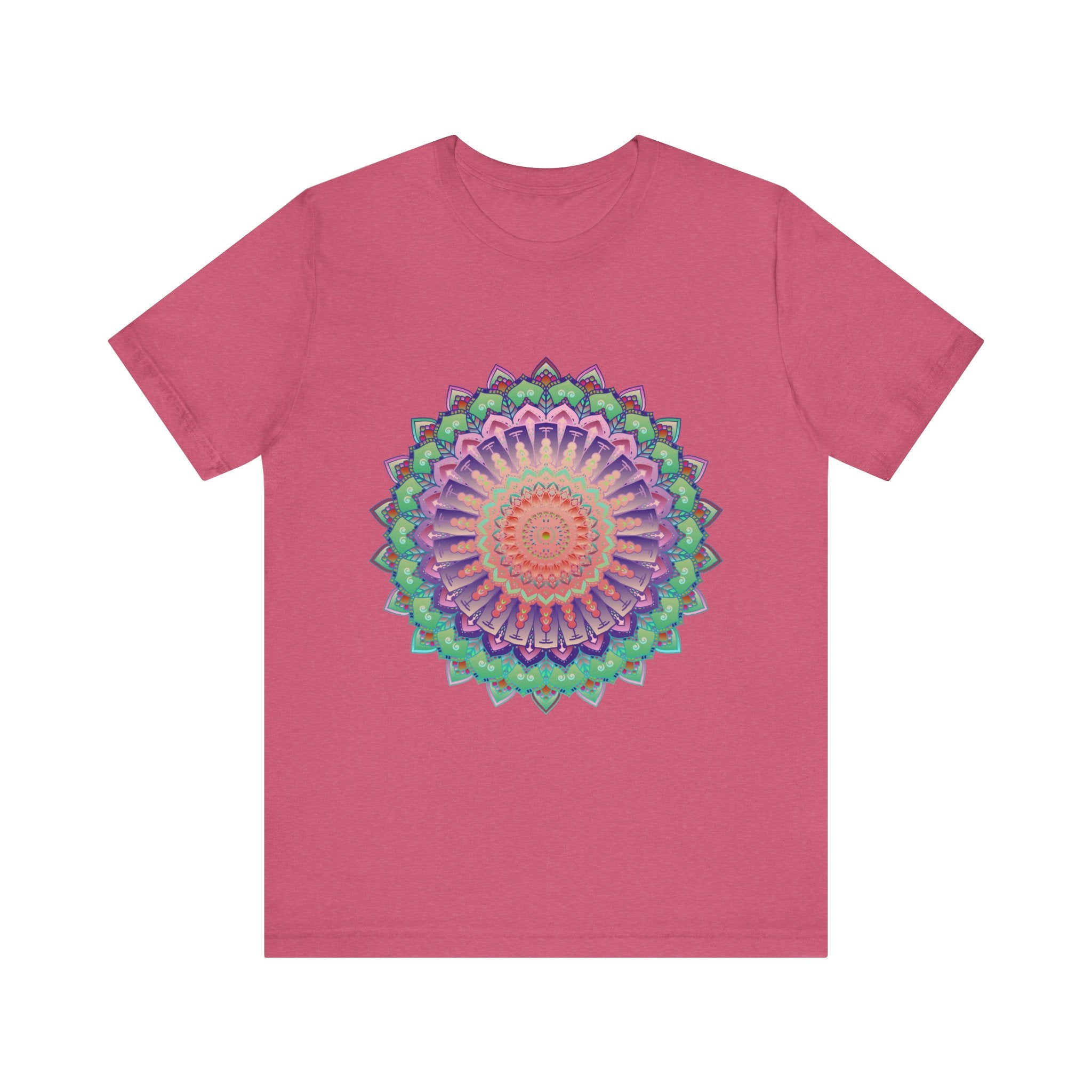 Vibrant Mandala Tee featuring a colorful and psychedelic design, perfect for adding a pop of color to your wardrobe