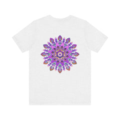 Beautiful purple mandala t-shirt with intricate design representing spiritual peace and harmony, perfect for yoga and meditation enthusiasts