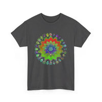 Unisex heavy cotton tee featuring mandala art, perfect for yoga and mindfulness