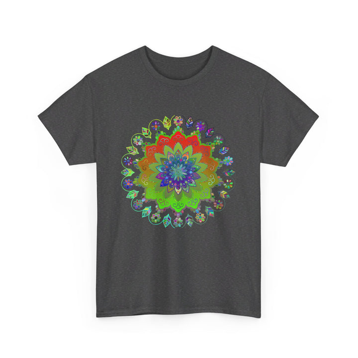 Unisex heavy cotton tee featuring mandala art, perfect for yoga and mindfulness