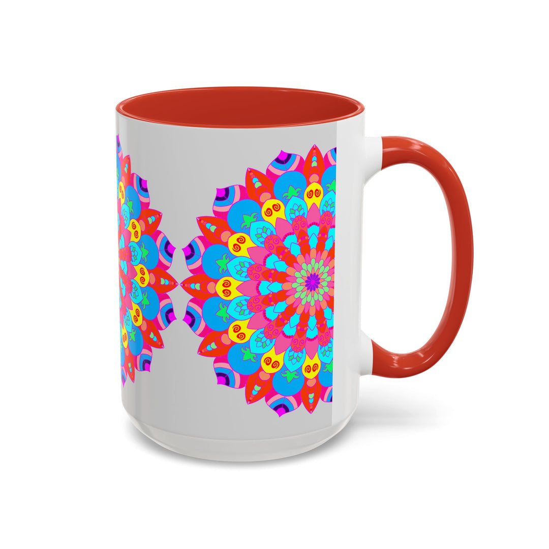 Vibrant and detailed mandala design on a high-quality ceramic mug