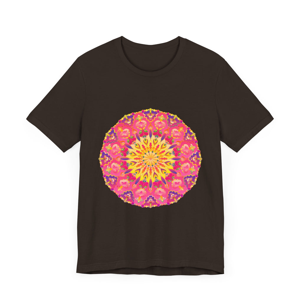 Vibrant Mandala T-Shirt featuring a colorful and symmetrical design, perfect for adding a pop of color to your wardrobe