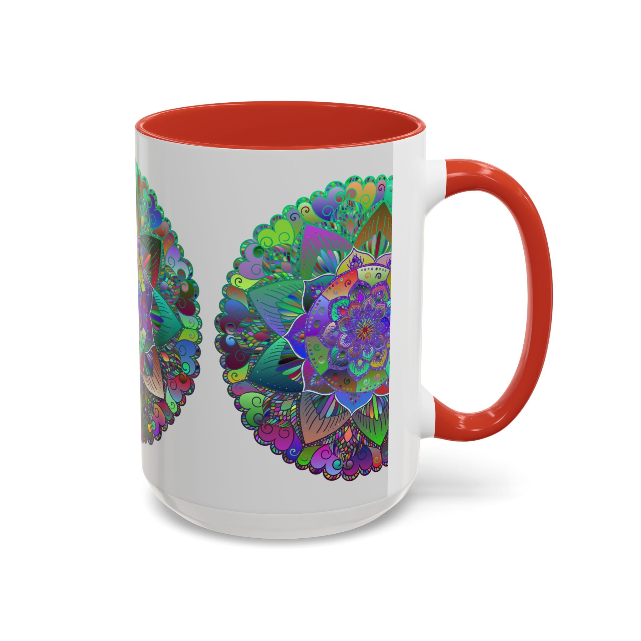 Beautiful Mandala Art Mug with an intricate and colorful design, perfect for enjoying your favorite hot beverages in style