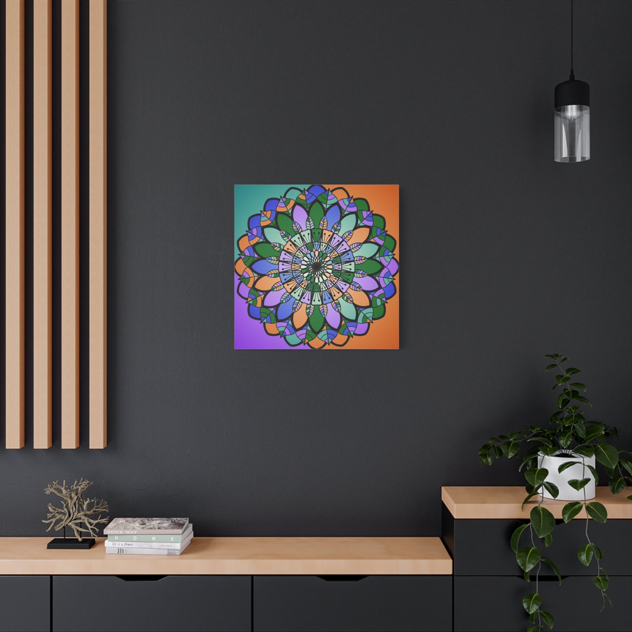 Floral Mandala Matte Canvas Wall Art