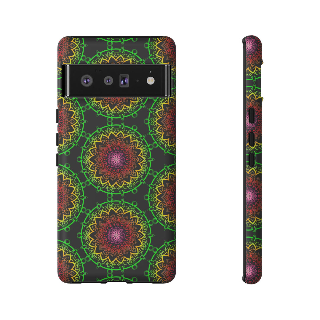 Artistic Mandala Phone Case with Bold Patterns and Modern Flair