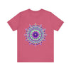 Vibrant and colorful Psychedelic Purple Mandala T-Shirt with intricate design