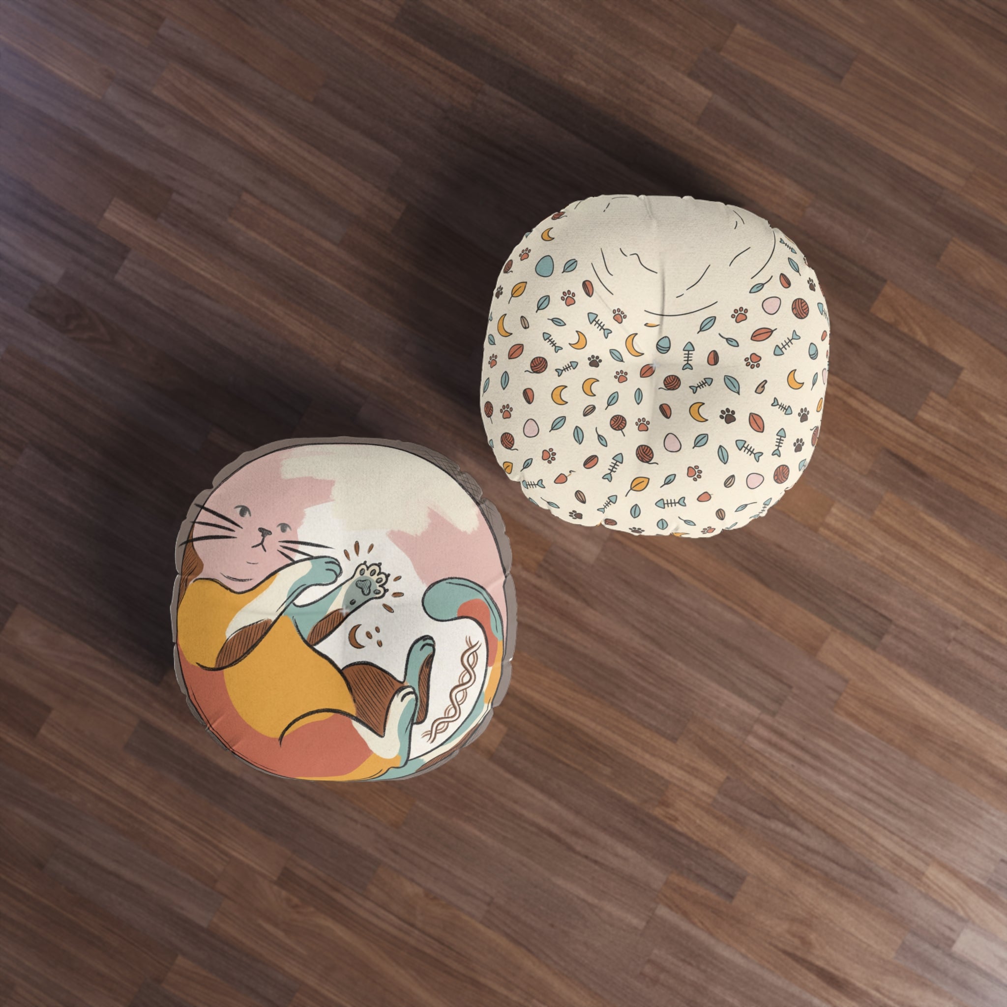 Playful Boho Cat Floor Cushion