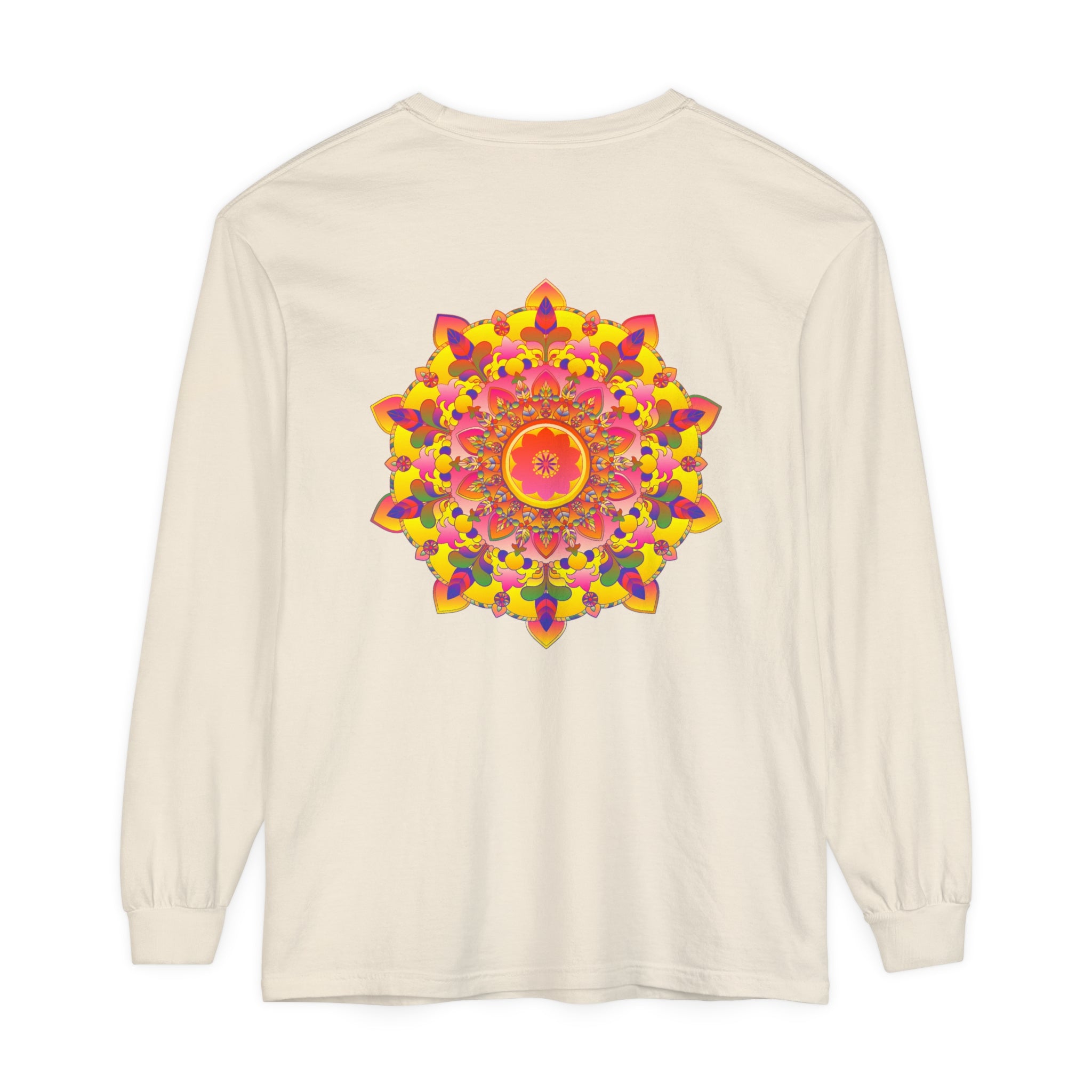 Colorful and intricate mandala design long sleeve t-shirt for all genders