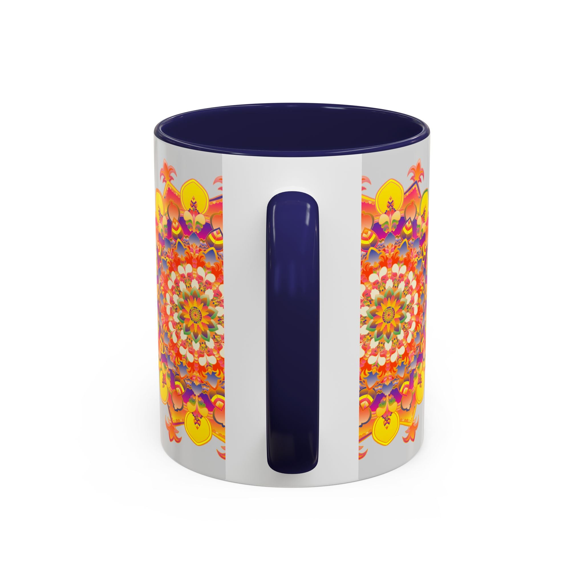 Vibrant mandala mug featuring intricate and colorful art design