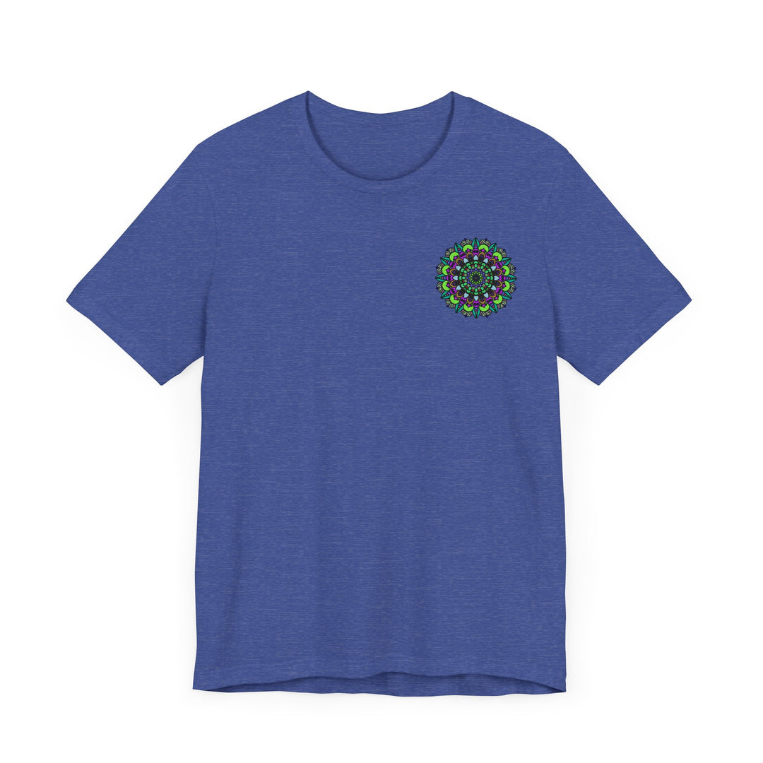 Beautiful mandala peace tee with intricate design, promoting spiritual harmony and inner peace, perfect for yoga and meditation