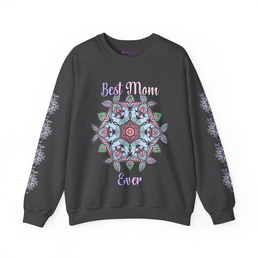 Mandala Art Crewneck Sweatshirt Celebrating Moms in Soft Hues