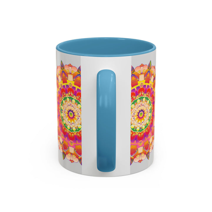 Serene and colorful mandala art on ceramic mug