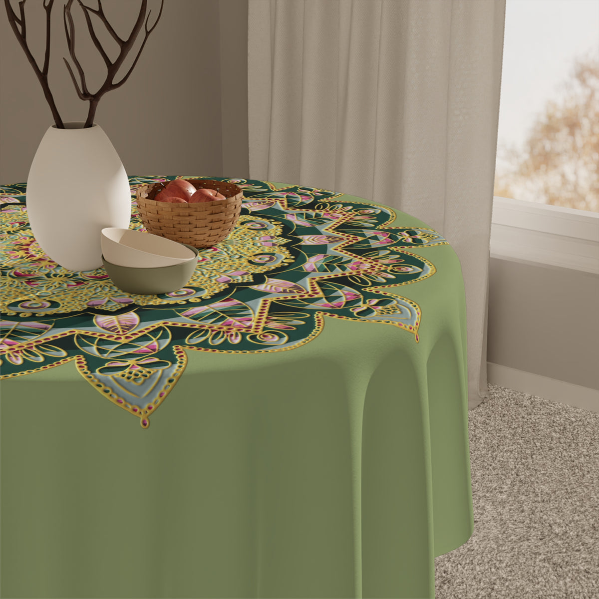 Tovaglia Mandala – Decorazione per sala da pranzo botanica bohémien