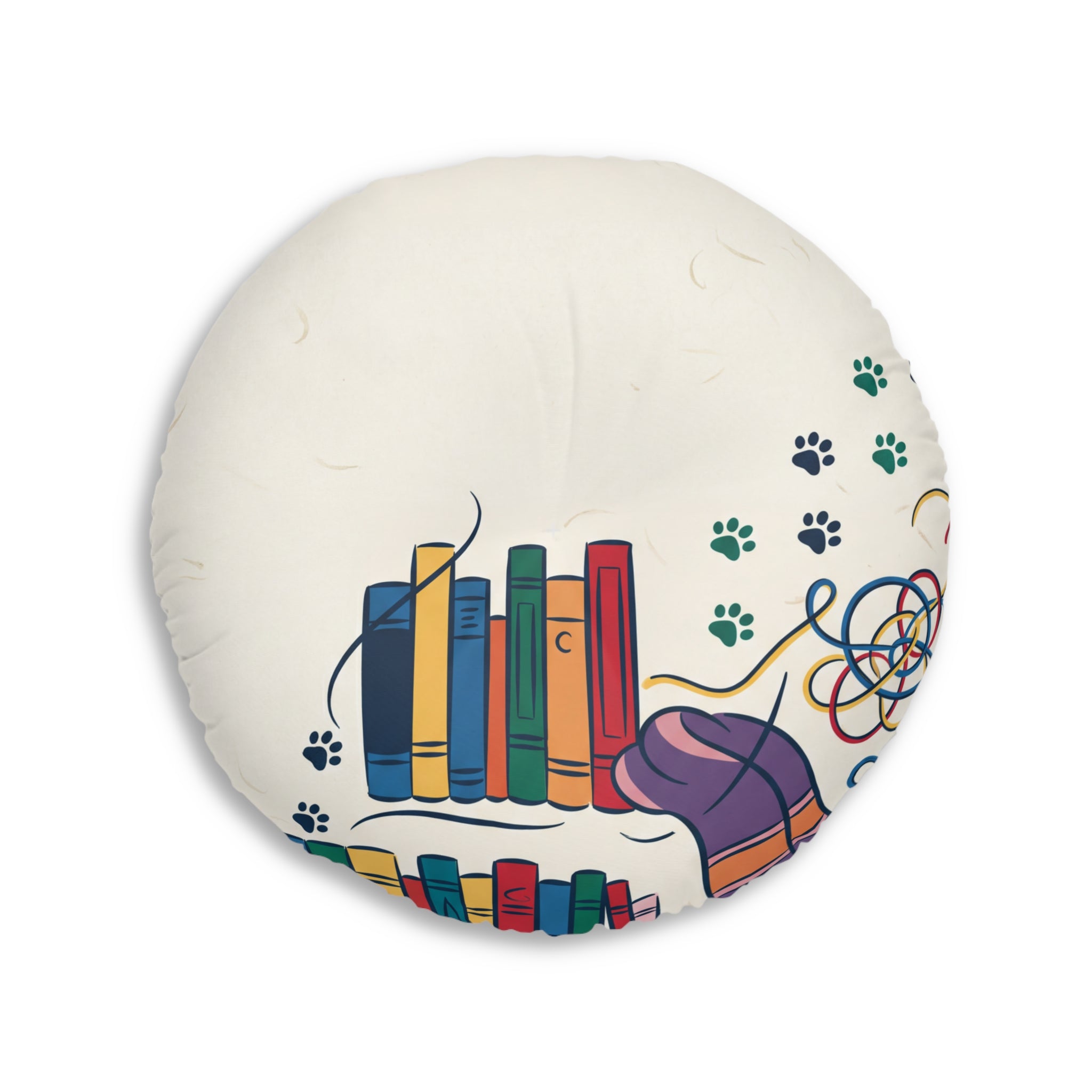 Dark Academia Cat Floor Pillow — Cozy Study Cushion