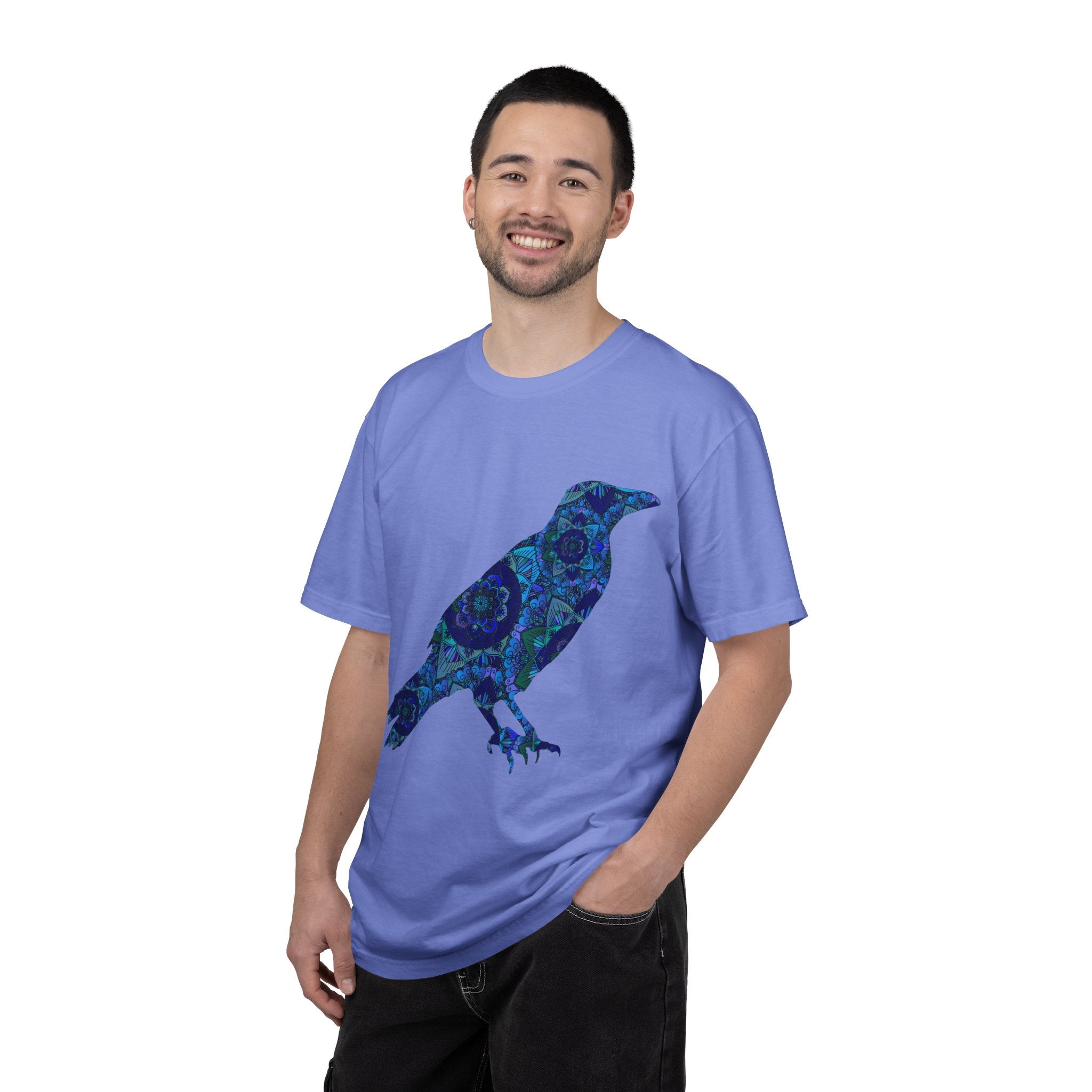 Blue Mandala Raven T‑Shirt — Inner Protection Crow Graphic Tee