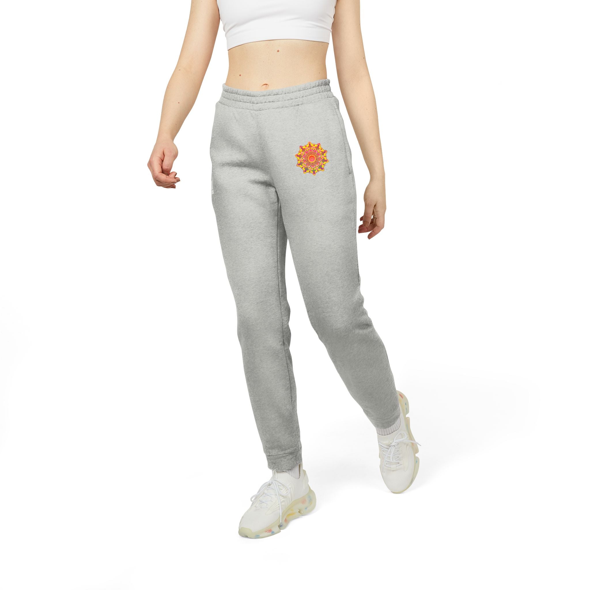 Joggers in pile Adidas con mandala psichedelico