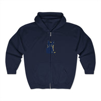 Mystical Blue Cat Watercolor Hoodie featuring a majestic feline design on a vibrant blue background