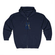 Mystical Blue Cat Watercolor Hoodie featuring a majestic feline design on a vibrant blue background