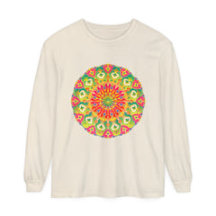 Intricate Mandala Long Sleeve T-Shirt featuring vibrant and detailed artistic design