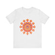 Beautiful pink, yellow, orange, and green mandala design tee shirt