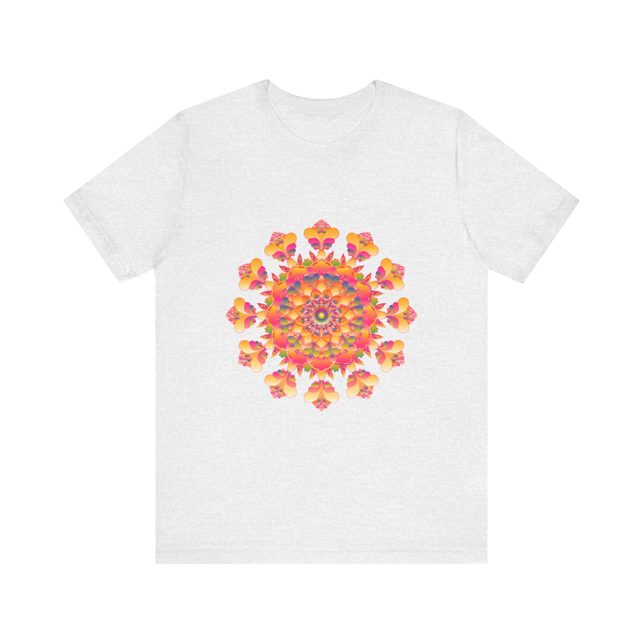 Beautiful pink, yellow, orange, and green mandala design tee shirt