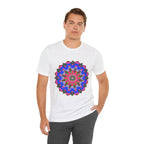 Colorful Mandala Geometric T-Shirt featuring intricate, vibrant, symmetrical design perfect for casual wear