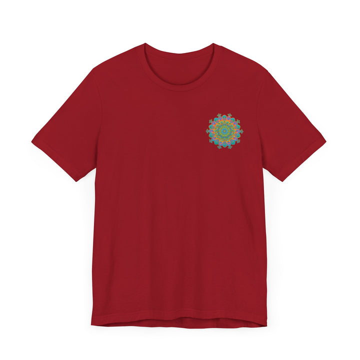 Vibrant Mandala Tee featuring intricate, colorful design symbolizing spiritual peace and harmony for a serene and uplifting fashion statement