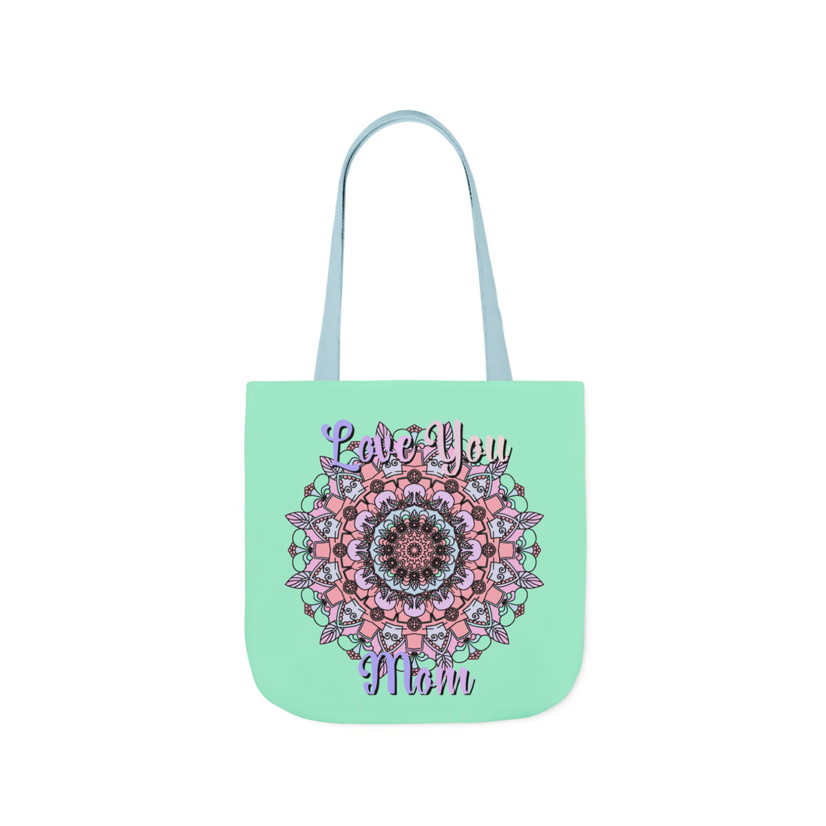 Mandala 'Love You Mom' Canvas Tote — Floral Mother's Day Gift Bag