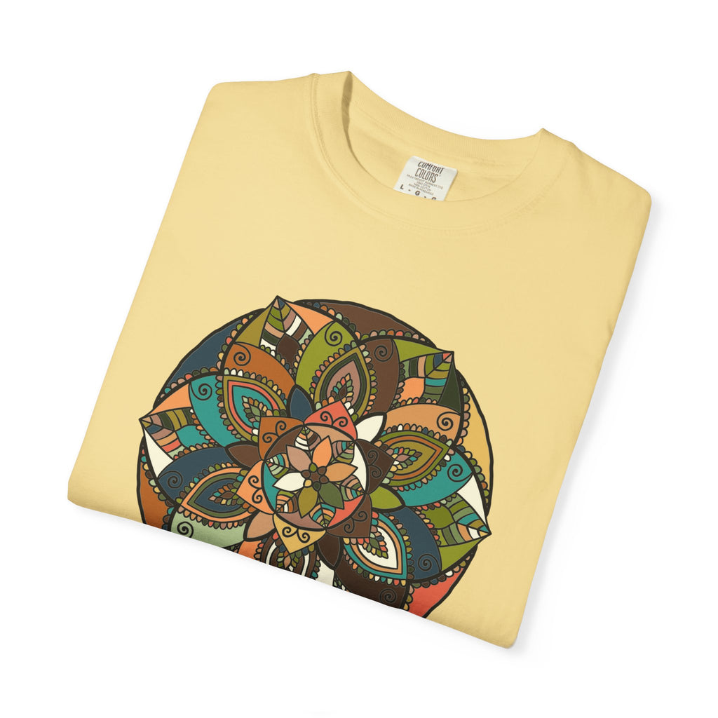 Mandala Earth Flora T-Shirt — Earthy Tones Geometric Art Tee