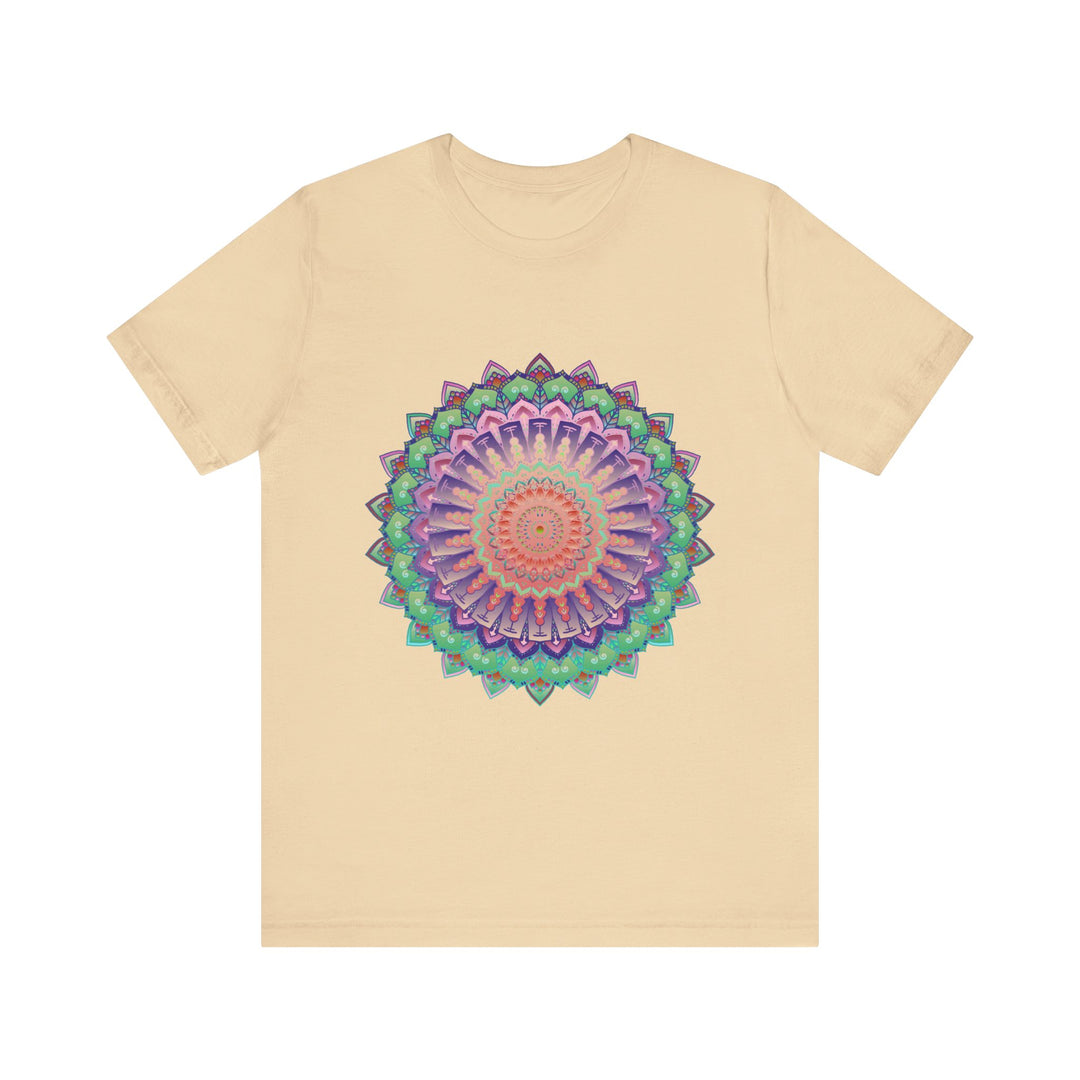 Vibrant Mandala Tee featuring a colorful and psychedelic design, perfect for adding a pop of color to your wardrobe