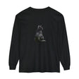 Black Cat Mystique Long Sleeve T-Shirt in black with intricate cat design