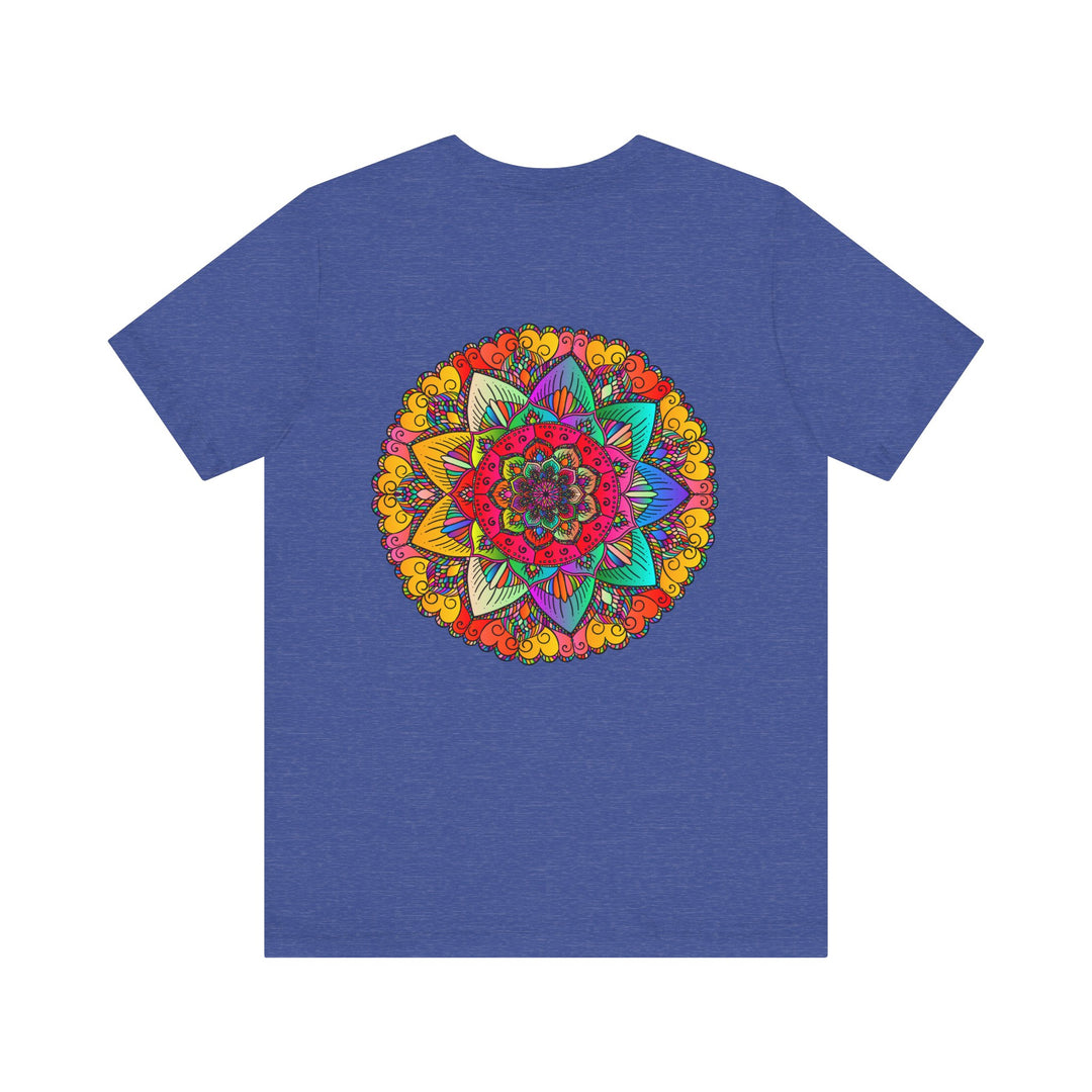 Close-up of Mandala Peace & Harmony T-Shirt with vibrant and intricate mandala design