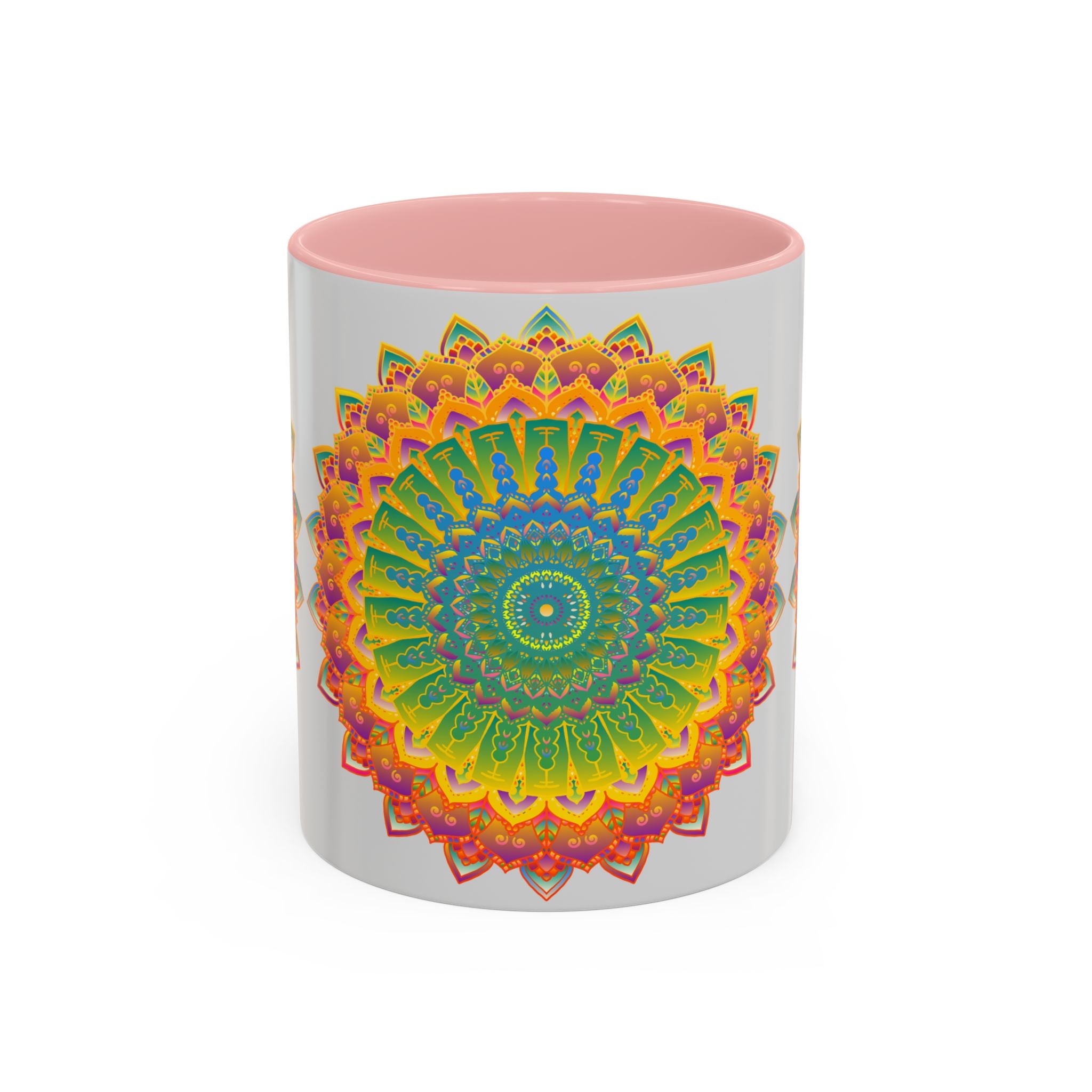  Exquisite mandala pattern adorning a stylish coffee cup