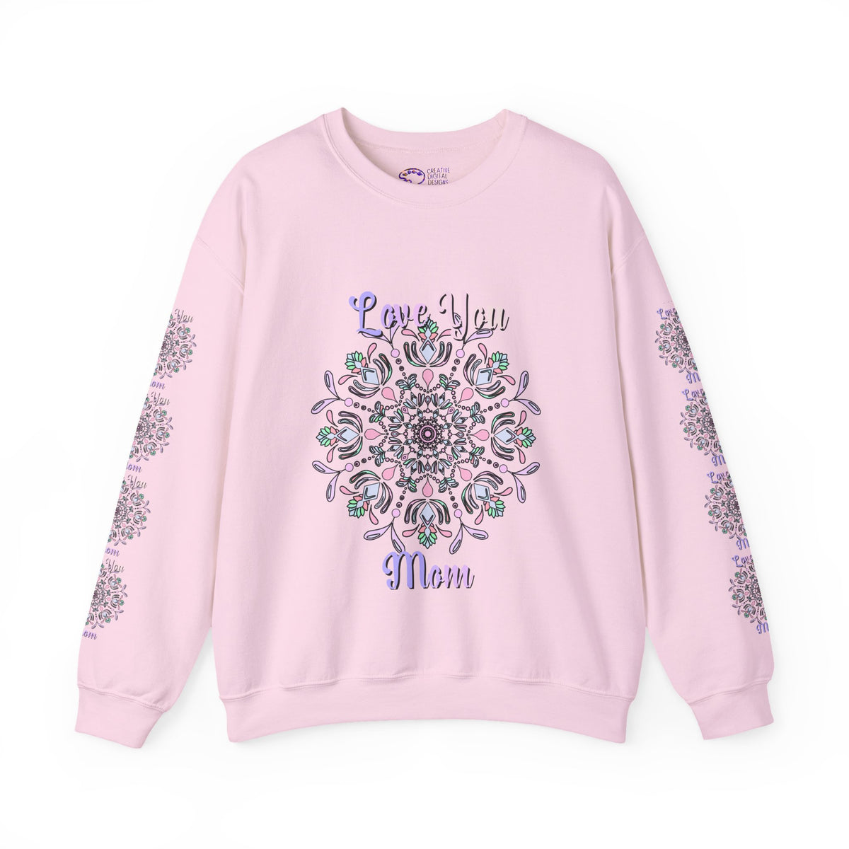 Mom Empowering Mandala Sweatshirt in Soft Pastel Hues
