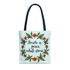 Beautiful flower crown tote bag in serene style, perfect for a day at the beach or a picnic in the park