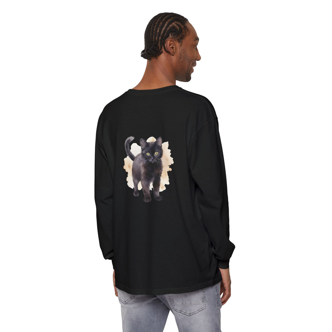 Black Cat Watercolor - Unisex Long Sleeve Tee