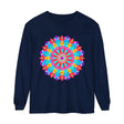 Colorful mandala design unisex long sleeve t-shirt, perfect for casual wear