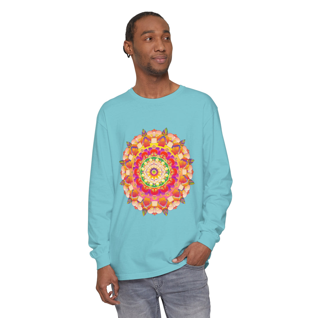 Colorful and intricate mandala design long sleeve t-shirt for anyone